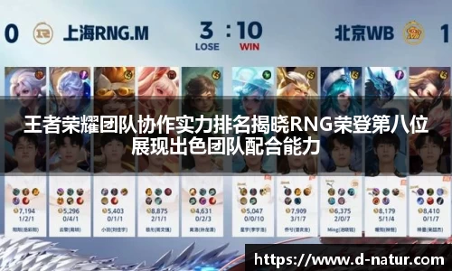 王者荣耀团队协作实力排名揭晓RNG荣登第八位展现出色团队配合能力